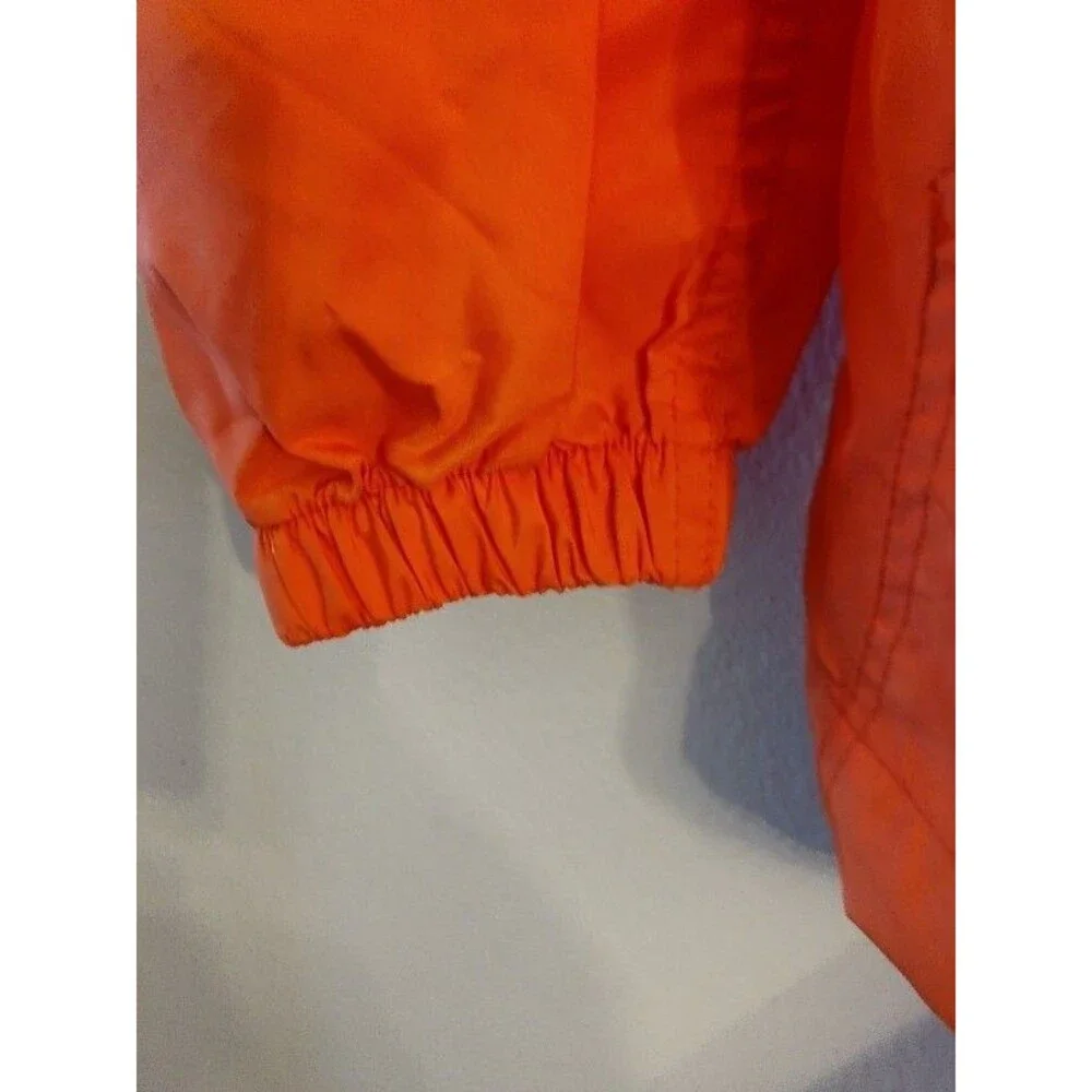 Men's Turfer Sport 1/2 Zip Hooded Orange Windbreaker Size XS See discription